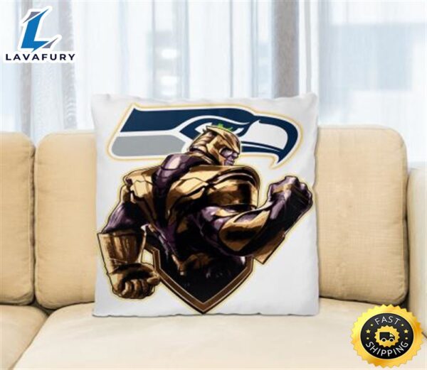 NFL Thanos Avengers Endgame Football Sports Seattle Seahawks Pillow Square Pillow