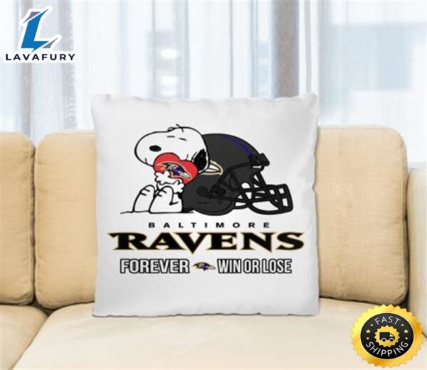 NFL The Peanuts Movie Snoopy Forever Win Or Lose Football Baltimore Ravens Pillow Square Pillow