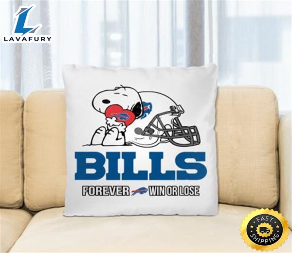 NFL The Peanuts Movie Snoopy Forever Win Or Lose Football Buffalo Bills Pillow Square Pillow