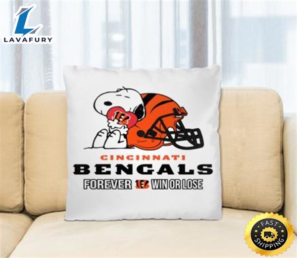 NFL The Peanuts Movie Snoopy Forever Win Or Lose Football Cincinnati Bengals Pillow Square Pillow