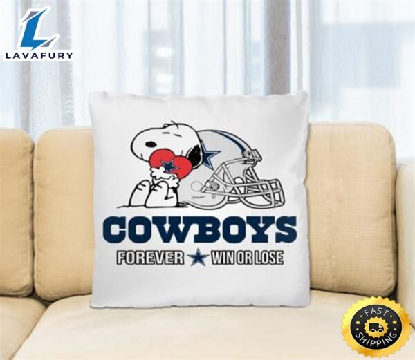 NFL The Peanuts Movie Snoopy Forever Win Or Lose Football Dallas Cowboys Pillow Square Pillow