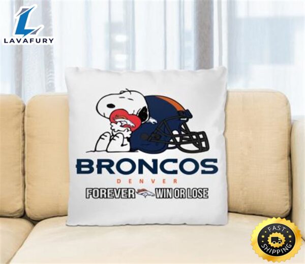 NFL The Peanuts Movie Snoopy Forever Win Or Lose Football Denver Broncos Pillow Square Pillow