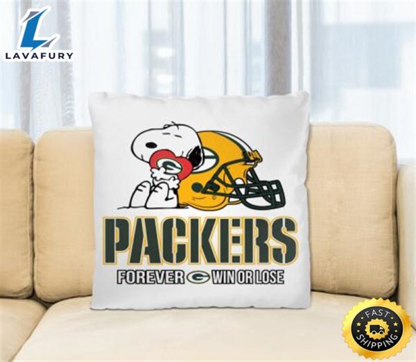 NFL The Peanuts Movie Snoopy Forever Win Or Lose Football Green Bay Packers Pillow Square Pillow