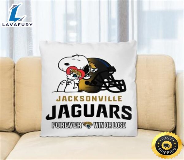 NFL The Peanuts Movie Snoopy Forever Win Or Lose Football Jacksonville Jaguars Pillow Square Pillow