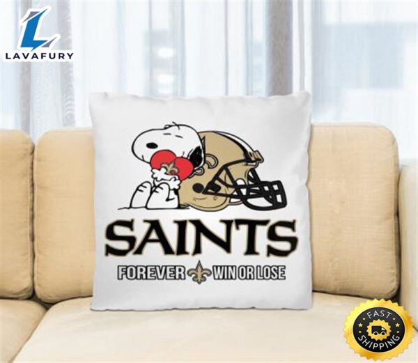 NFL The Peanuts Movie Snoopy Forever Win Or Lose Football New Orleans Saints Pillow Square Pillow