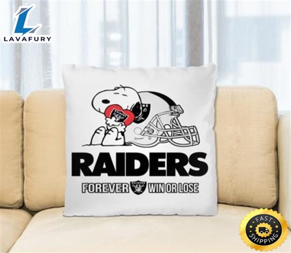 NFL The Peanuts Movie Snoopy Forever Win Or Lose Football Oakland Raiders Pillow Square Pillow