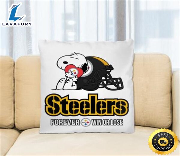 NFL The Peanuts Movie Snoopy Forever Win Or Lose Football Pittsburgh Steelers Pillow Square Pillow