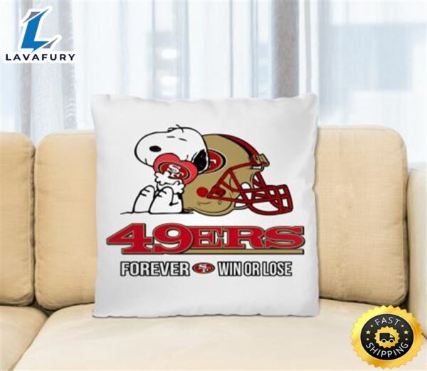 NFL The Peanuts Movie Snoopy Forever Win Or Lose Football San Francisco 49ers Pillow Square Pillow