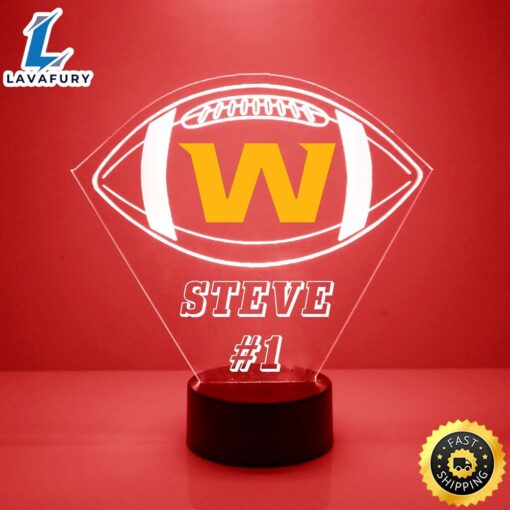 NFL Washington Football Team Football Led Sports Fan Lamp