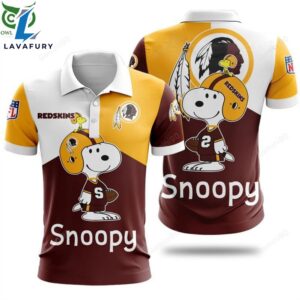 NFL Washington Redskins Snoopy 3D Hoodie Tshirt Polo
