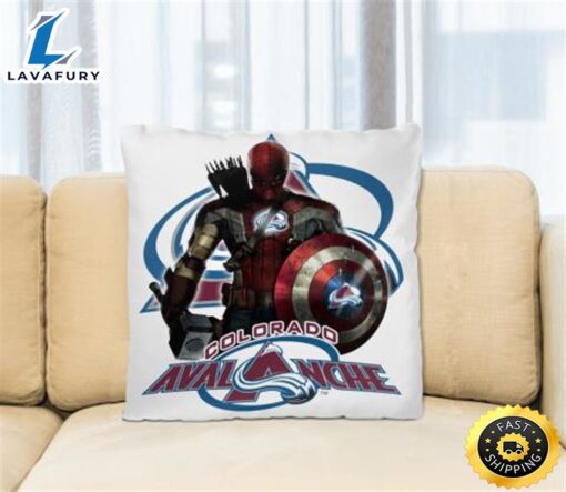 NHL Captain America Thor Spider Man Hawkeye Avengers Endgame Hockey Colorado Avalanche Square Pillow