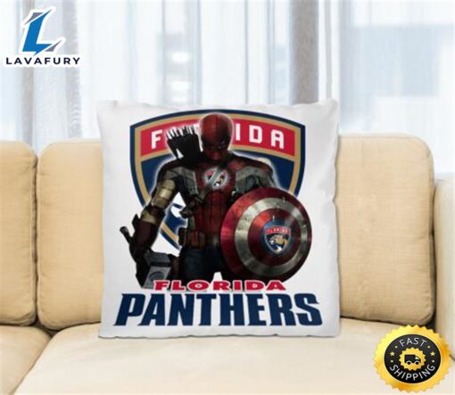 NHL Captain America Thor Spider Man Hawkeye Avengers Endgame Hockey Florida Panthers Square Pillow