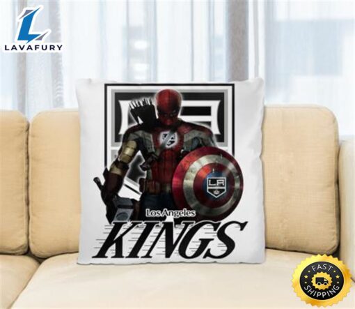 NHL Captain America Thor Spider Man Hawkeye Avengers Endgame Hockey Los Angeles Kings Square Pillow