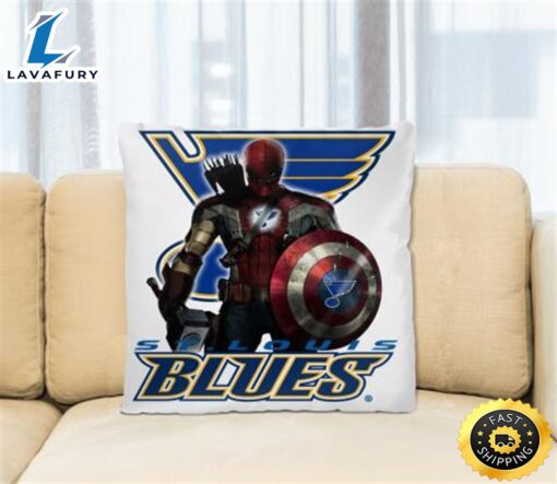 NHL Captain America Thor Spider Man Hawkeye Avengers Endgame Hockey St.Louis Blues Square Pillow