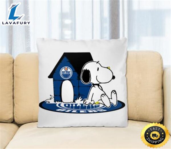 NHL Hockey Edmonton Oilers Snoopy The Peanuts Movie Pillow Square Pillow