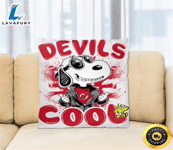 NHL Hockey New Jersey Devils Cool Snoopy Pillow Square Pillow