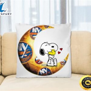 NHL Hockey New York Islanders I Love Snoopy To The Moon And Back Pillow Square Pillow