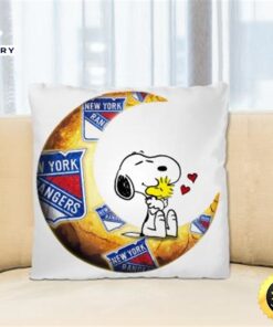 NHL Hockey New York Rangers I Love Snoopy To The Moon And Back Pillow Square Pillow