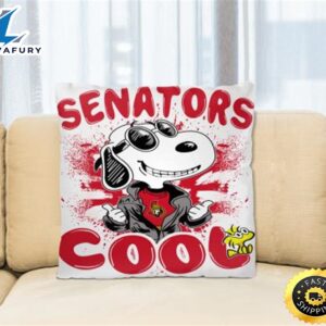 NHL Hockey Ottawa Senators Cool Snoopy Pillow Square Pillow