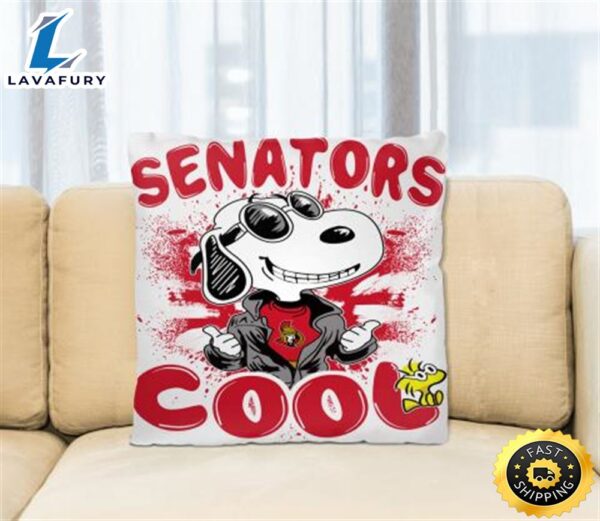 NHL Hockey Ottawa Senators Cool Snoopy Pillow Square Pillow