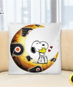 NHL Hockey Philadelphia Flyers I Love Snoopy To The Moon And Back Pillow Square Pillow