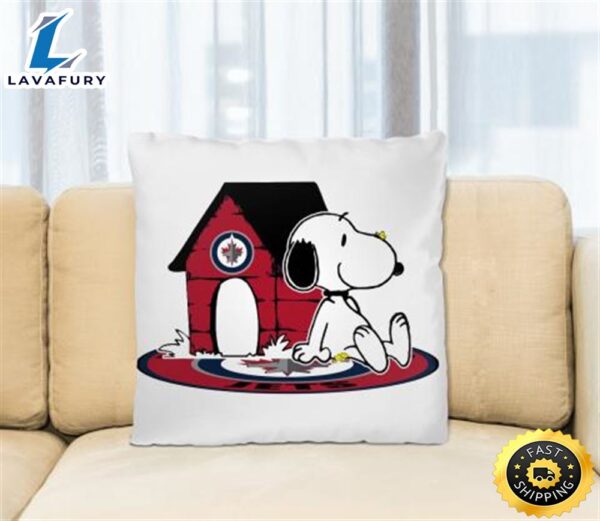 NHL Hockey Winnipeg Jets Snoopy The Peanuts Movie Pillow Square Pillow