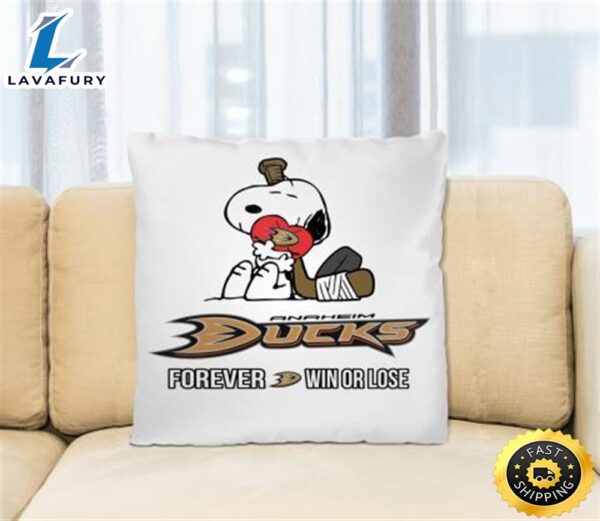 NHL The Peanuts Movie Snoopy Forever Win Or Lose Hockey Anaheim Ducks Pillow Square Pillow