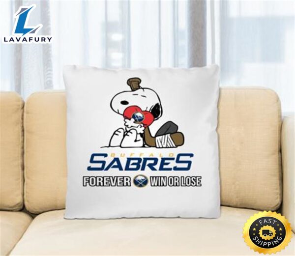 NHL The Peanuts Movie Snoopy Forever Win Or Lose Hockey Buffalo Sabres Pillow Square Pillow