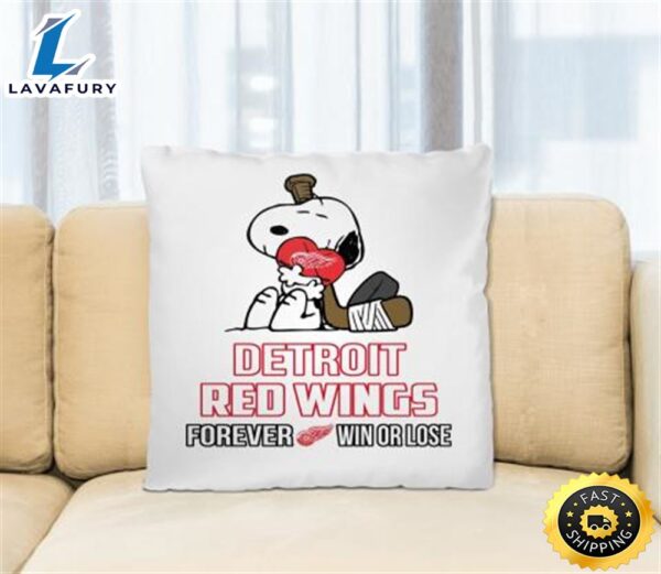 NHL The Peanuts Movie Snoopy Forever Win Or Lose Hockey Detroit Red Wings Pillow Square Pillow