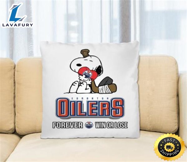 NHL The Peanuts Movie Snoopy Forever Win Or Lose Hockey Edmonton Oilers Pillow Square Pillow