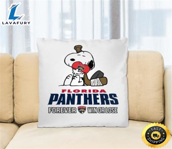 NHL The Peanuts Movie Snoopy Forever Win Or Lose Hockey Florida Panthers Pillow Square Pillow