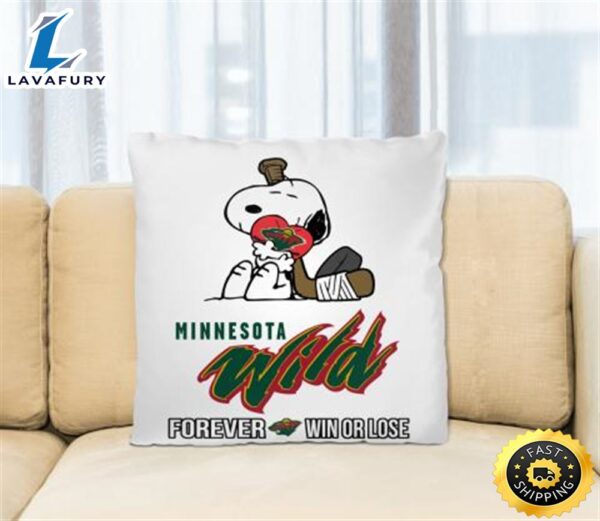 NHL The Peanuts Movie Snoopy Forever Win Or Lose Hockey Minnesota Wild Pillow Square Pillow