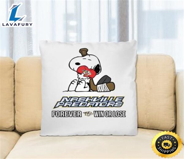 NHL The Peanuts Movie Snoopy Forever Win Or Lose Hockey Nashville Predators Pillow Square Pillow