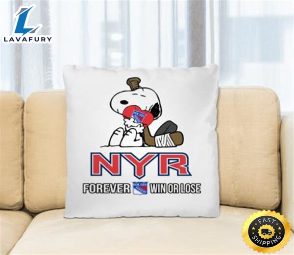 NHL The Peanuts Movie Snoopy Forever Win Or Lose Hockey New York Rangers Pillow Square Pillow