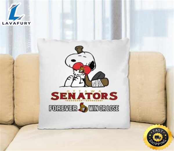 NHL The Peanuts Movie Snoopy Forever Win Or Lose Hockey Ottawa Senators Pillow Square Pillow