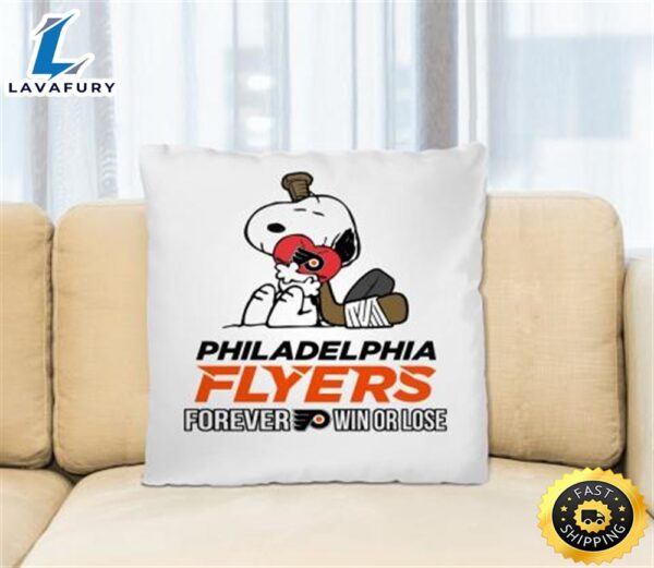 NHL The Peanuts Movie Snoopy Forever Win Or Lose Hockey Philadelphia Flyers Pillow Square Pillow