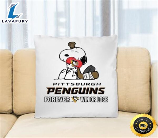 NHL The Peanuts Movie Snoopy Forever Win Or Lose Hockey Pittsburgh Penguins Pillow Square Pillow