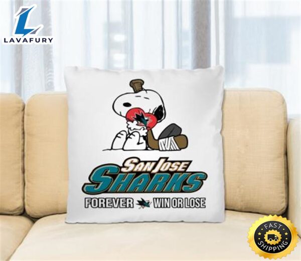 NHL The Peanuts Movie Snoopy Forever Win Or Lose Hockey San Jose Sharks Pillow Square Pillow