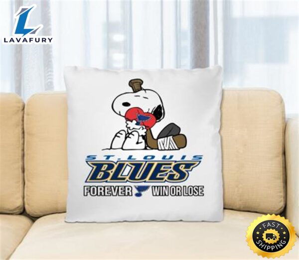 NHL The Peanuts Movie Snoopy Forever Win Or Lose Hockey St.Louis Blues Pillow Square Pillow