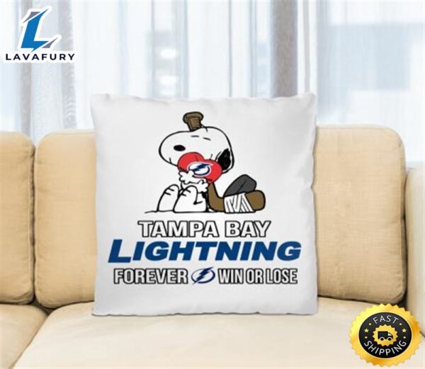 NHL The Peanuts Movie Snoopy Forever Win Or Lose Hockey Tampa Bay Lightning Pillow Square Pillow