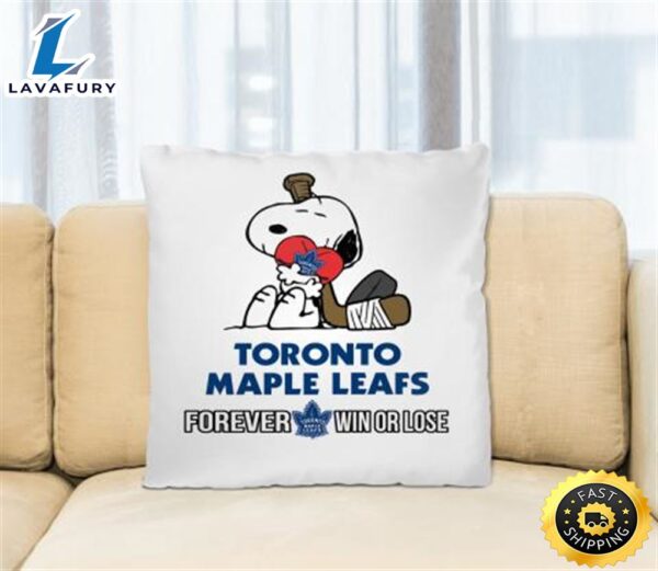 NHL The Peanuts Movie Snoopy Forever Win Or Lose Hockey Toronto Maple Leafs Pillow Square Pillow