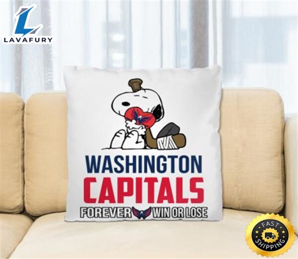 NHL The Peanuts Movie Snoopy Forever Win Or Lose Hockey Washington Capitals Pillow Square Pillow