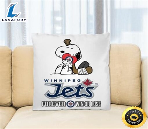 NHL The Peanuts Movie Snoopy Forever Win Or Lose Hockey Winnipeg Jets Pillow Square Pillow