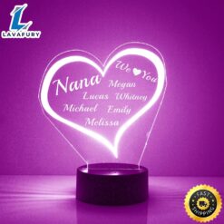 Nana Heart Night Light Personalized…