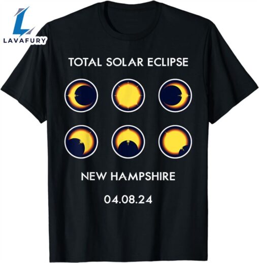 New Hampshire April 8 2024 Totality Solar Eclipse Phases T-Shirt