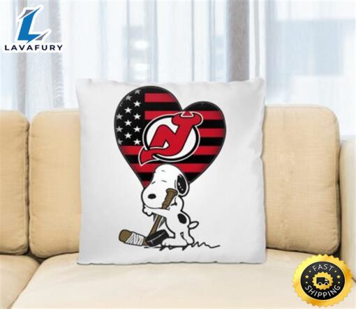 New Jersey Devils NHL Hockey The Peanuts Movie Adorable Snoopy Pillow Square Pillow