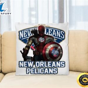 New Orleans Pelicans NBA Basketball Captain America Thor Spider Man Hawkeye Avengers Square Pillow