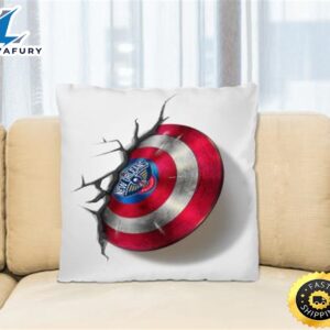 New Orleans Pelicans NBA Basketball Captain America’s Shield Marvel Avengers Square Pillow