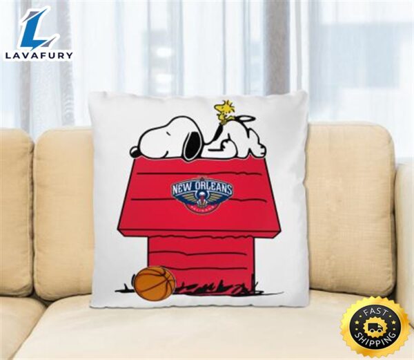 New Orleans Pelicans NBA Basketball Snoopy Woodstock The Peanuts Movie Pillow Square Pillow