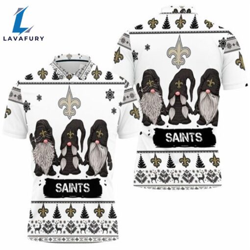 New Orleans Saints Christmas Gnomes Polo Shirt